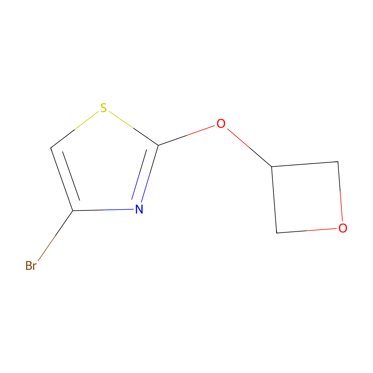 4-Bromo-2-(oxetan-3-yloxy)thiazole molecular structure, CAS 1600293-12-6