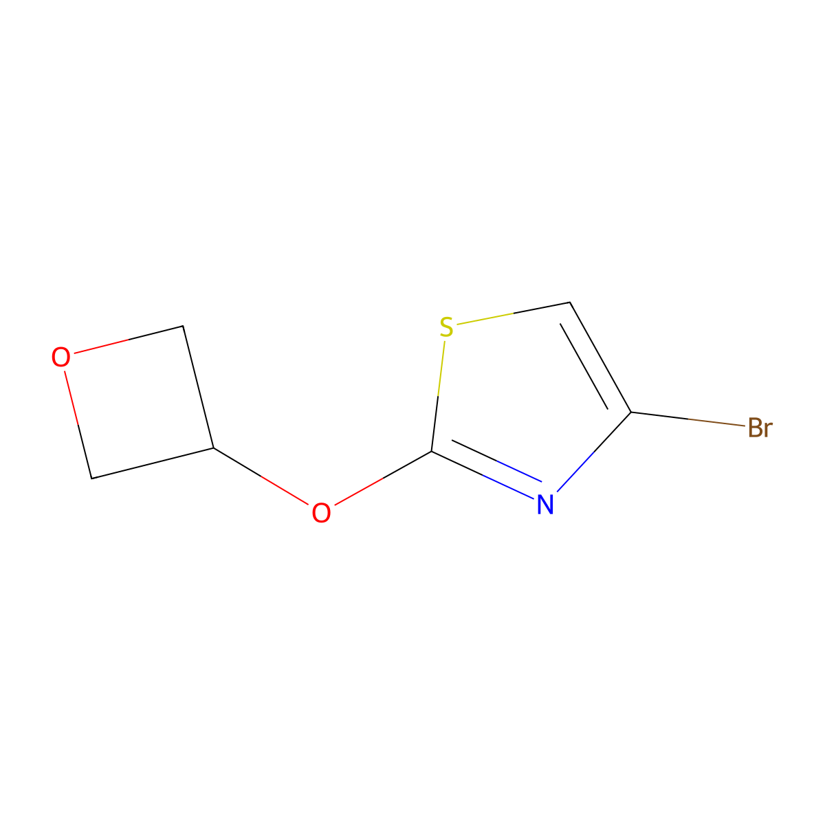 4-Bromo-2-(oxetan-3-yloxy)thiazole molecular structure, CAS 1600293-12-6