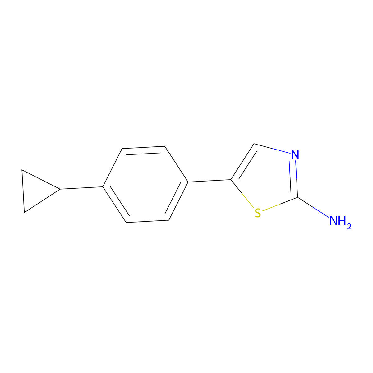 5-(4-Cyclopropylphenyl)thiazol-2-amine molecular structure, CAS 1600298-75-6