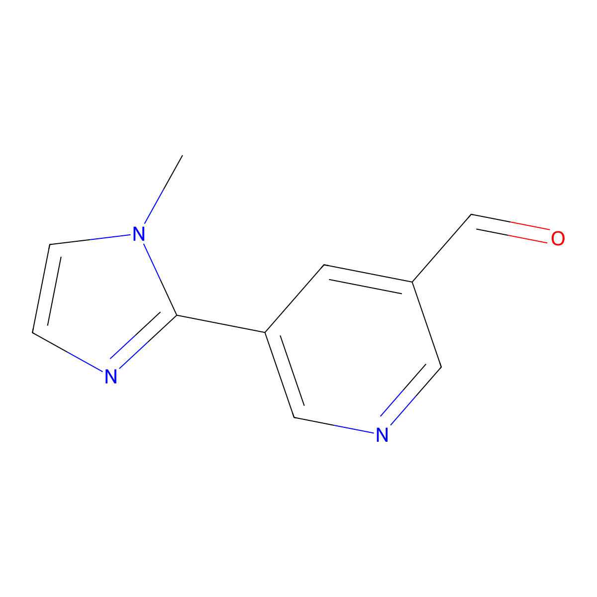 5-(1-Methyl-1H-imidazol-2-yl)pyridine-3-carbaldehyde molecular structure, CAS 1600303-12-5