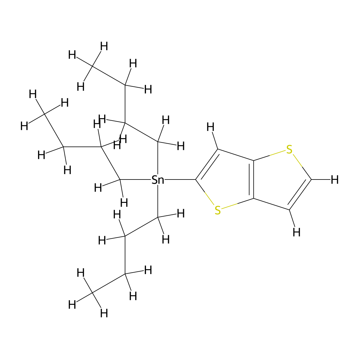Tributylthieno(3,2-b)thien-2-ylstannane molecular structure, CAS 160032-41-7