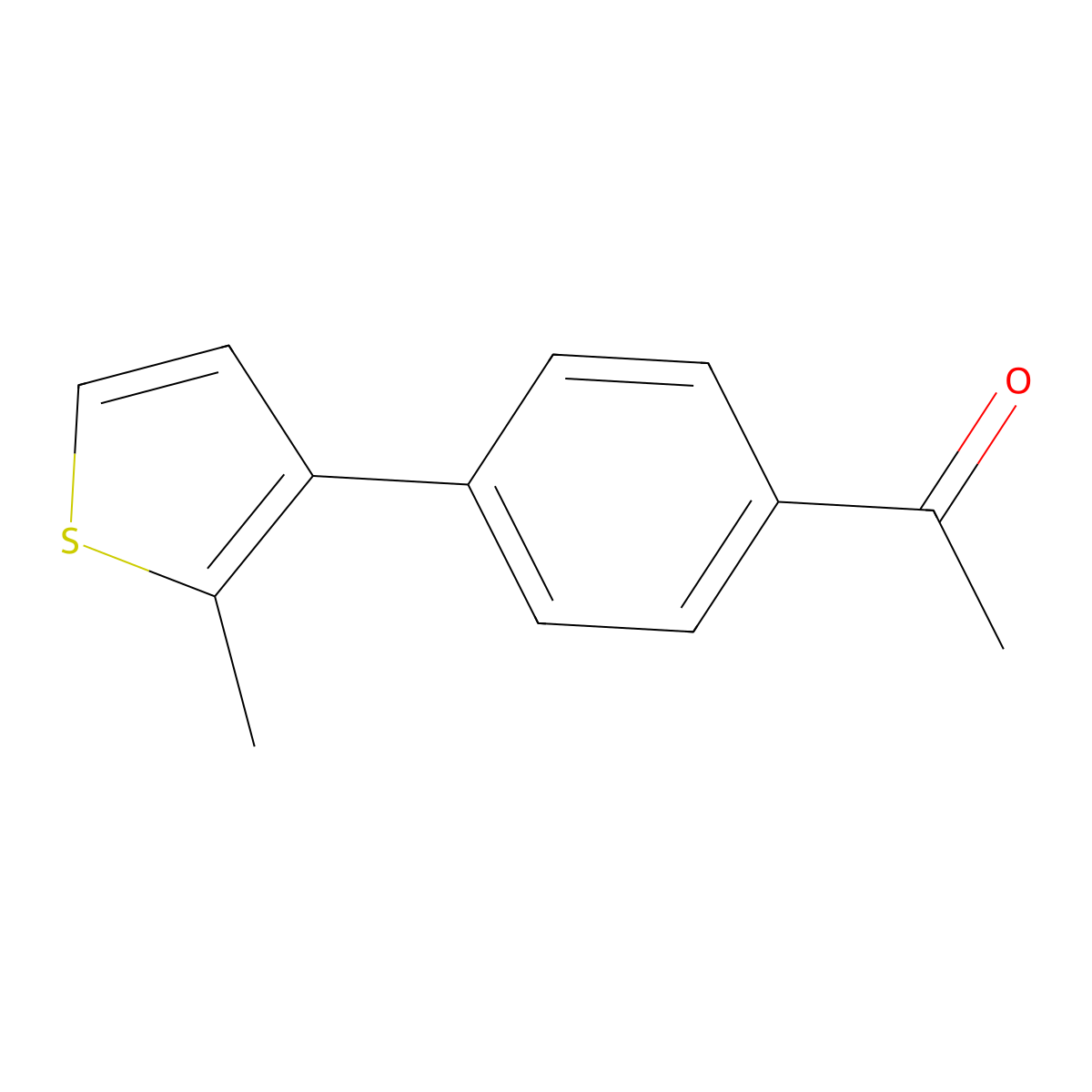 1-[4-(2-Methylthiophen-3-yl)phenyl]ethan-1-one molecular structure, CAS 1600333-27-4