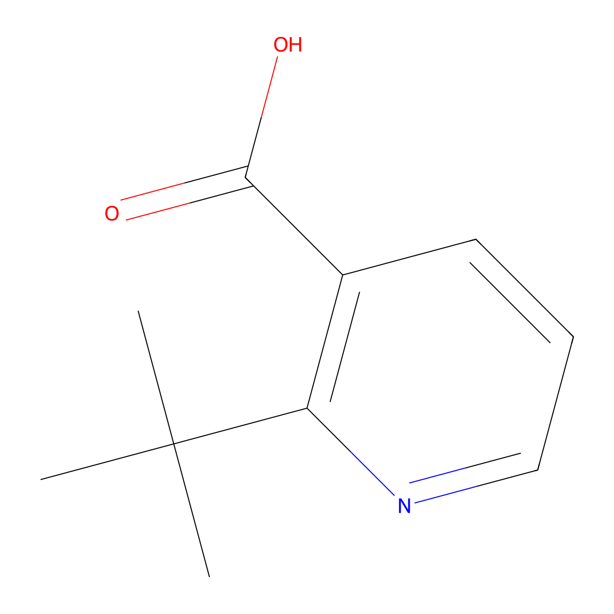 2-Tert-butylpyridine-3-carboxylic acid molecular structure, CAS 1600334-98-2