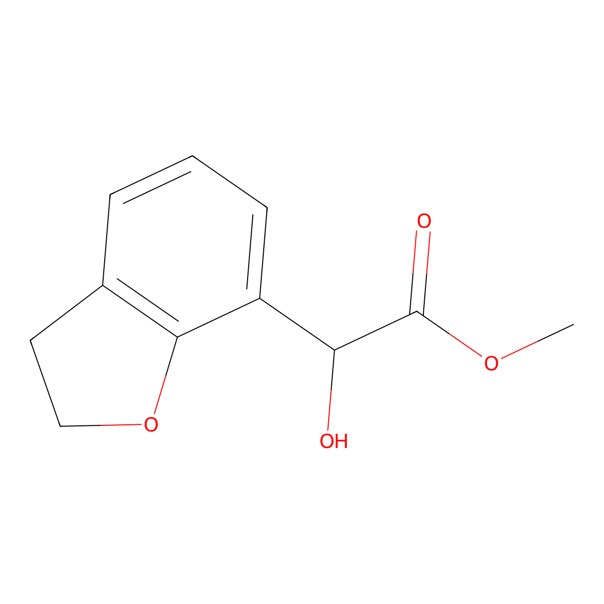 Methyl 2-(2,3-dihydro-1-benzofuran-7-yl)-2-hydroxyacetate molecular structure, CAS 1600338-37-1