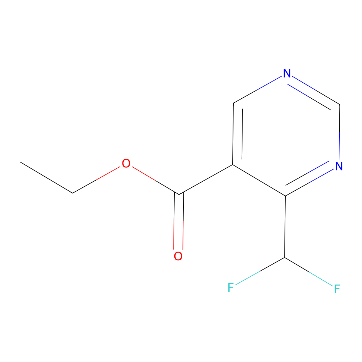 4-Difluoromethyl-pyrimidine-5-carboxylic acid ethyl ester molecular structure, CAS 1600338-90-6
