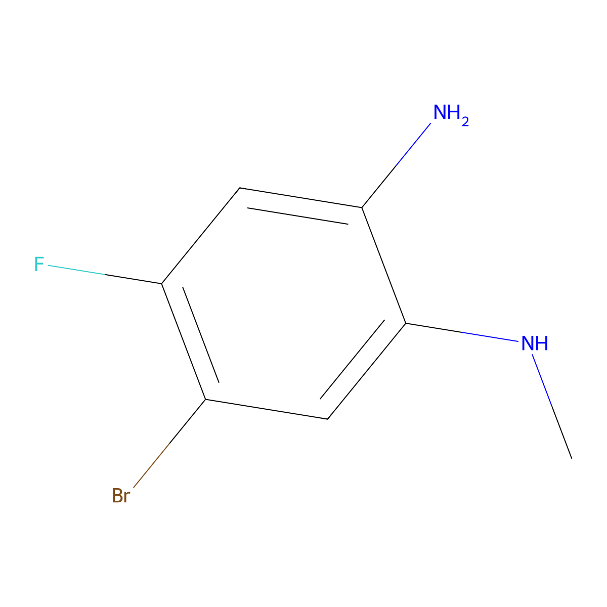 5-Bromo-4-fluoro-N1-methylbenzene-1,2-diamine molecular structure, CAS 1600342-90-2