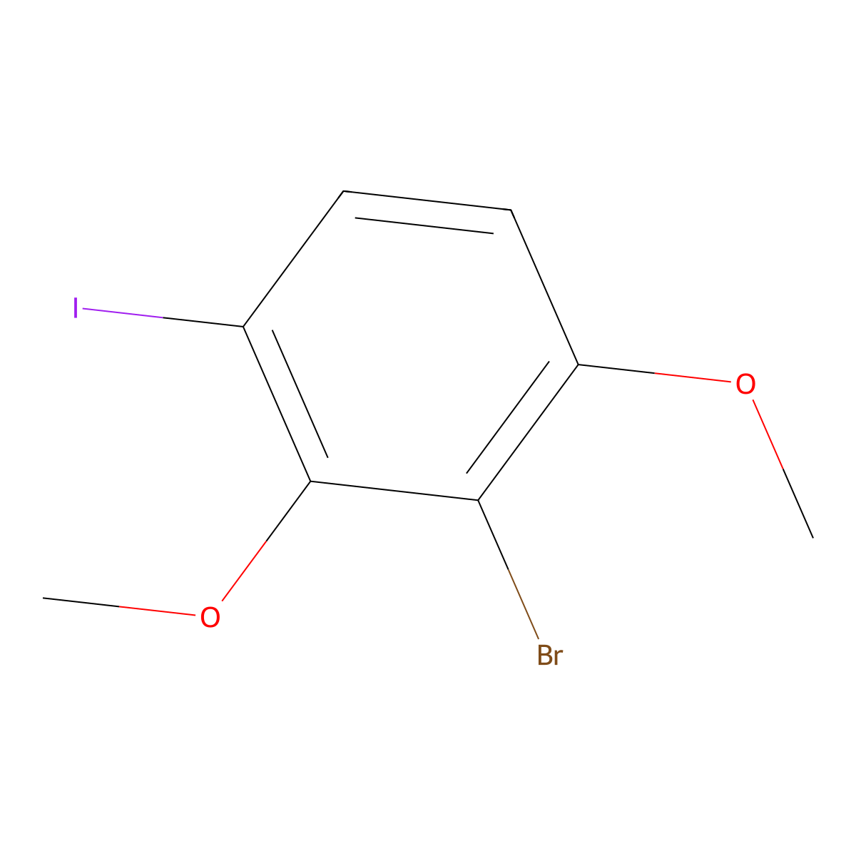 2-Bromo-4-iodo-1,3-dimethoxybenzene molecular structure, CAS 1600352-30-4
