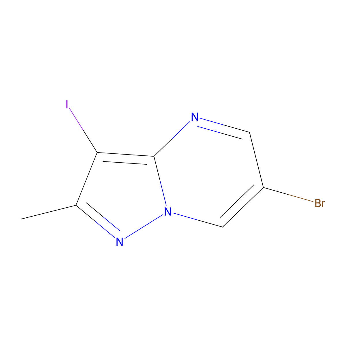 6-Bromo-3-iodo-2-methylpyrazolo[1,5-a]pyrimidine molecular structure, CAS 1600378-80-0