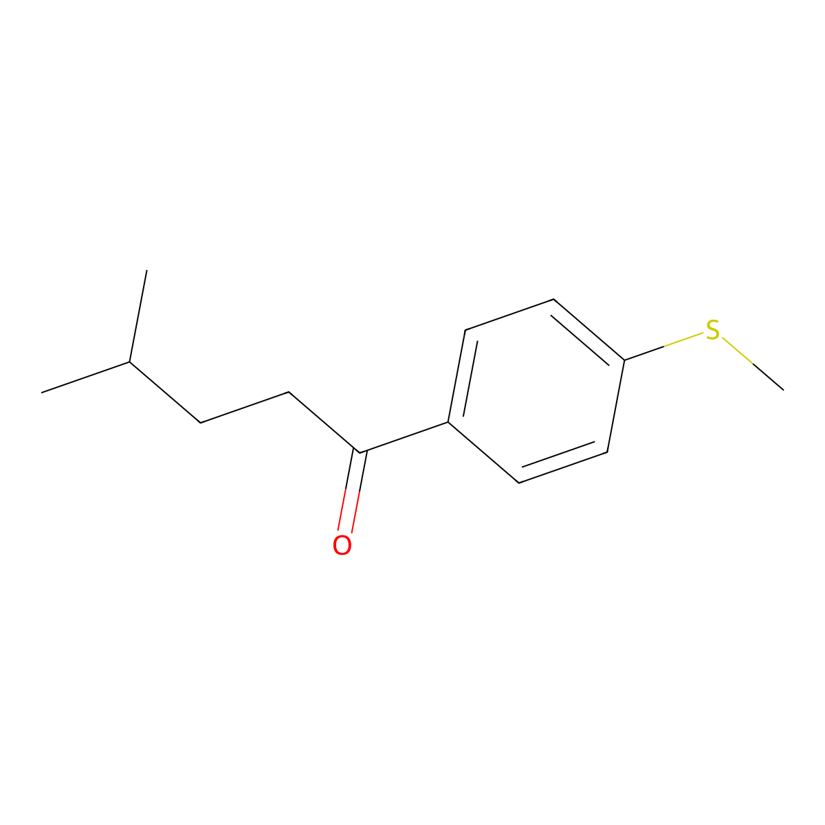 4-Methyl-1-[4-(methylthio)phenyl]-1-pentanone molecular structure, CAS 1600384-07-3