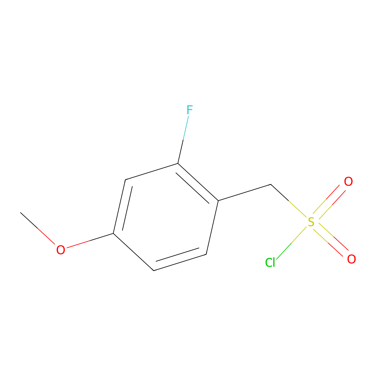 (2-Fluoro-4-methoxyphenyl)methanesulfonyl chloride molecular structure, CAS 1600389-10-3