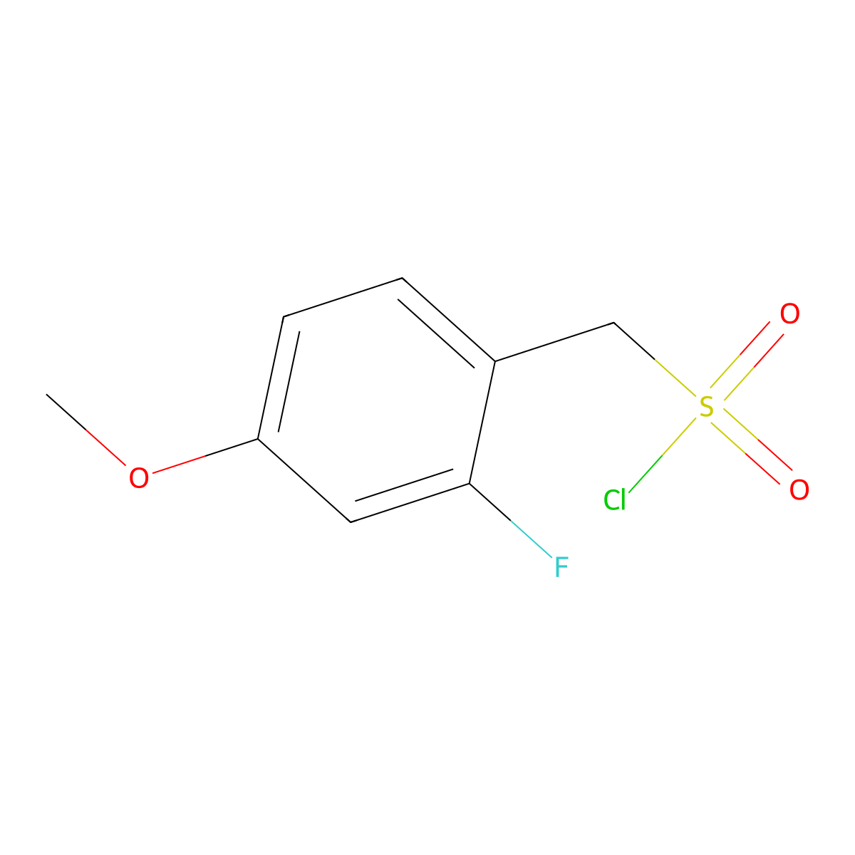 (2-Fluoro-4-methoxyphenyl)methanesulfonyl chloride molecular structure, CAS 1600389-10-3