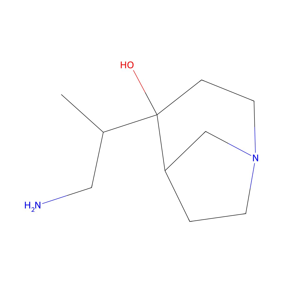 4-(1-Aminopropan-2-yl)-1-azabicyclo[3.2.1]octan-4-ol molecular structure, CAS 1600391-71-6