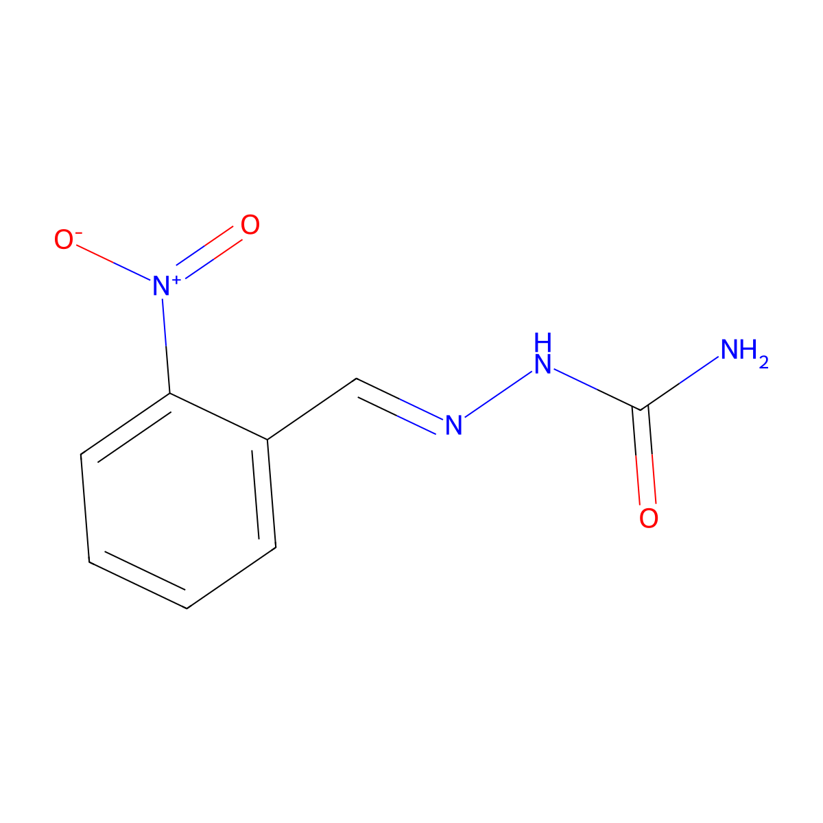 2-Nitrobenzaldehyde semicarbazone molecular structure, CAS 16004-43-6