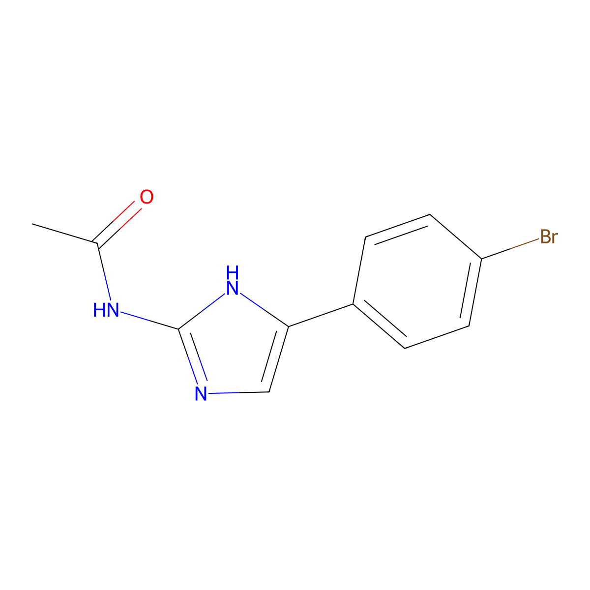 N-[4-(4-Bromo-phenyl)-1H-imidazol-2-yl]-acetamide molecular structure, CAS 160041-66-7