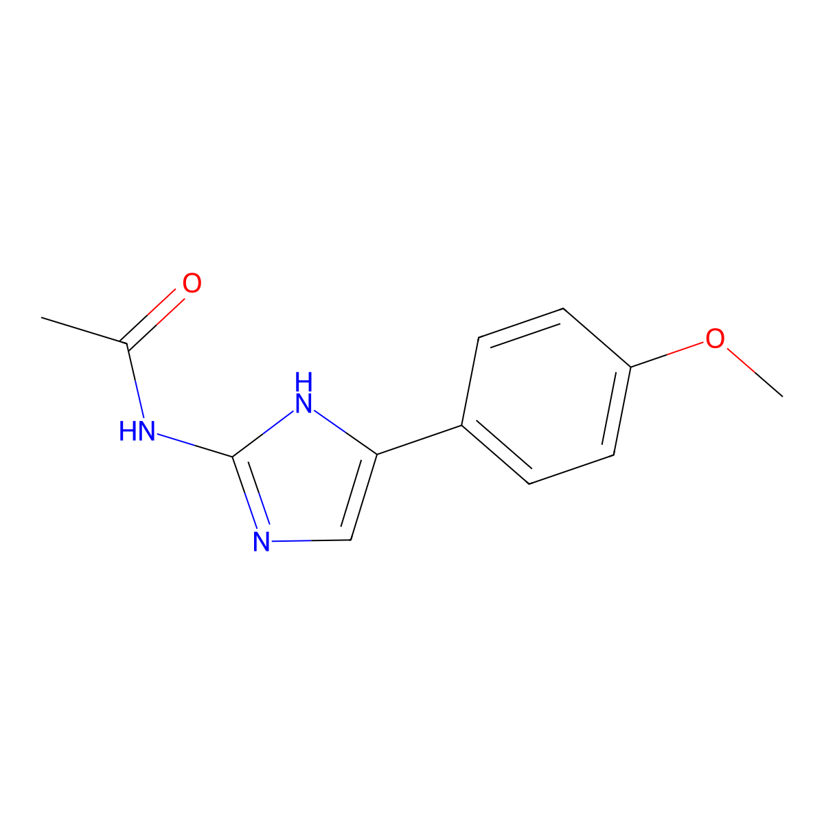 N-(5-(4-Methoxyphenyl)-1H-imidazol-2-yl)acetamide molecular structure, CAS 160041-67-8
