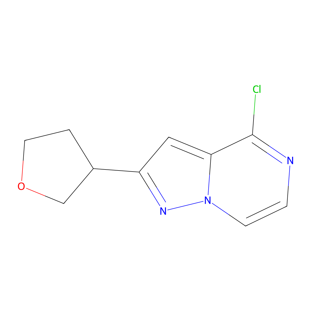 4-Chloro-2-(oxolan-3-yl)pyrazolo[1,5-a]pyrazine molecular structure, CAS 1600415-85-7