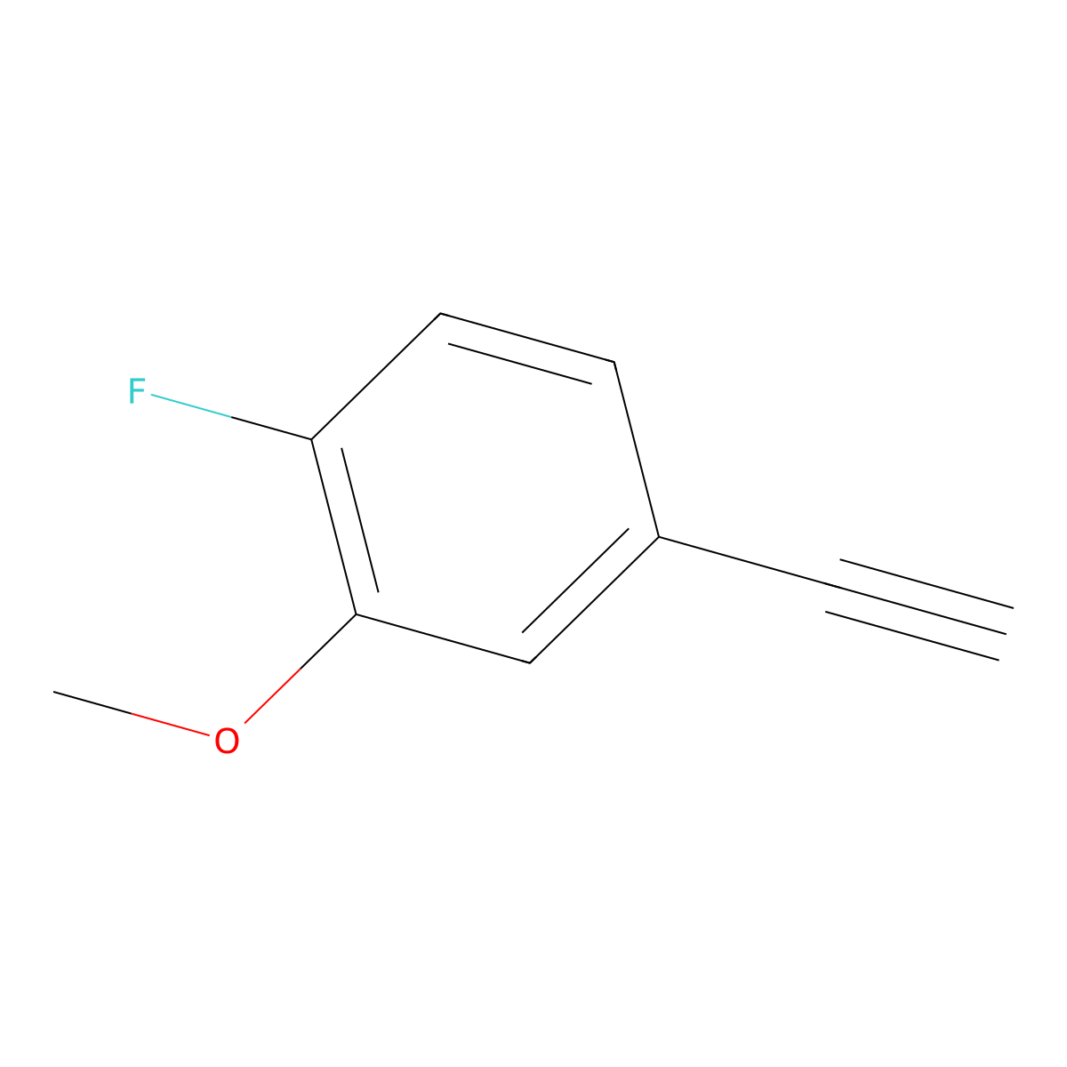 4-Ethynyl-1-fluoro-2-methoxybenzene molecular structure, CAS 1600425-77-1