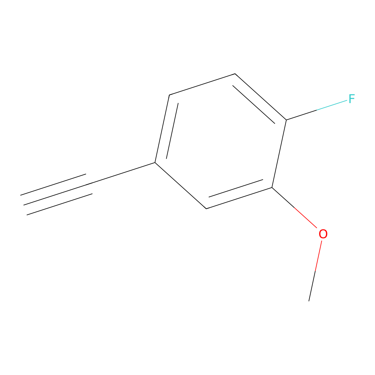 4-Ethynyl-1-fluoro-2-methoxybenzene molecular structure, CAS 1600425-77-1