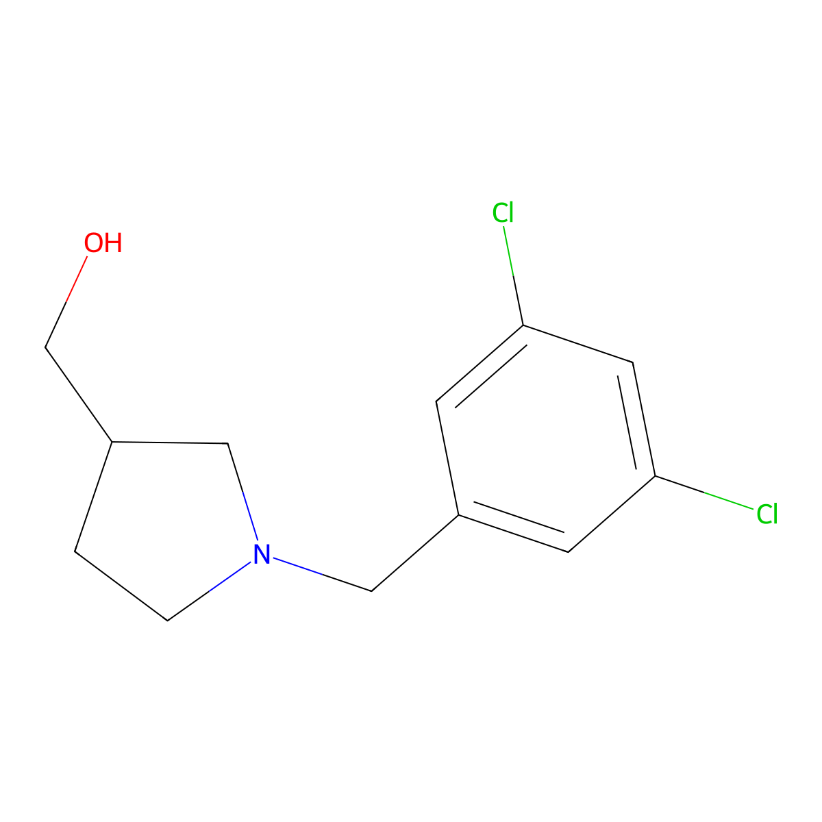 (1-(3,5-Dichlorobenzyl)pyrrolidin-3-yl)methanol molecular structure, CAS 1600448-01-8