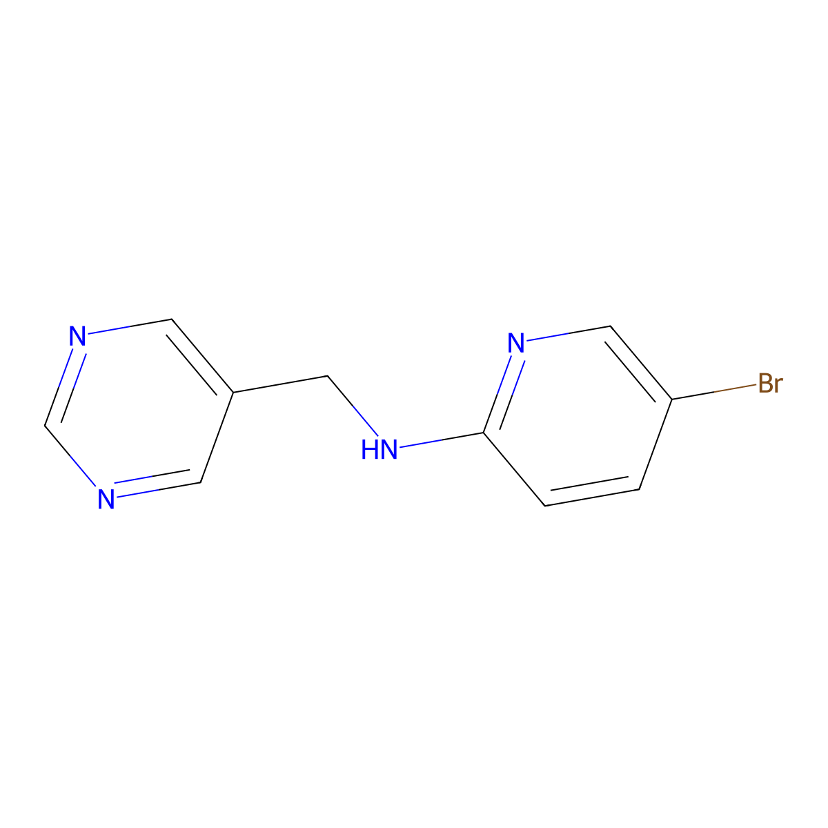 N-(5-Bromo-2-pyridinyl)-5-pyrimidinemethanamine molecular structure, CAS 1600449-36-2