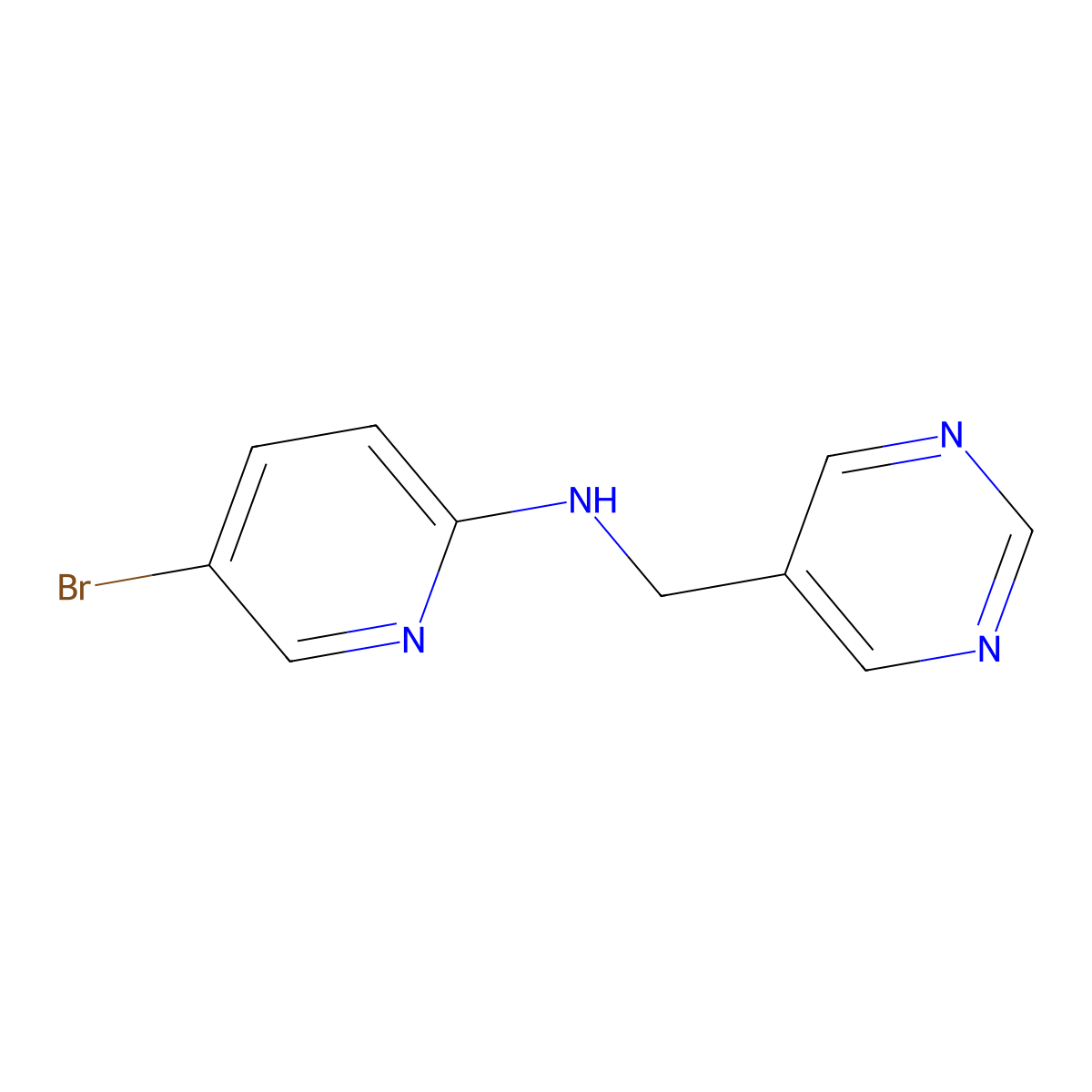 N-(5-Bromo-2-pyridinyl)-5-pyrimidinemethanamine molecular structure, CAS 1600449-36-2