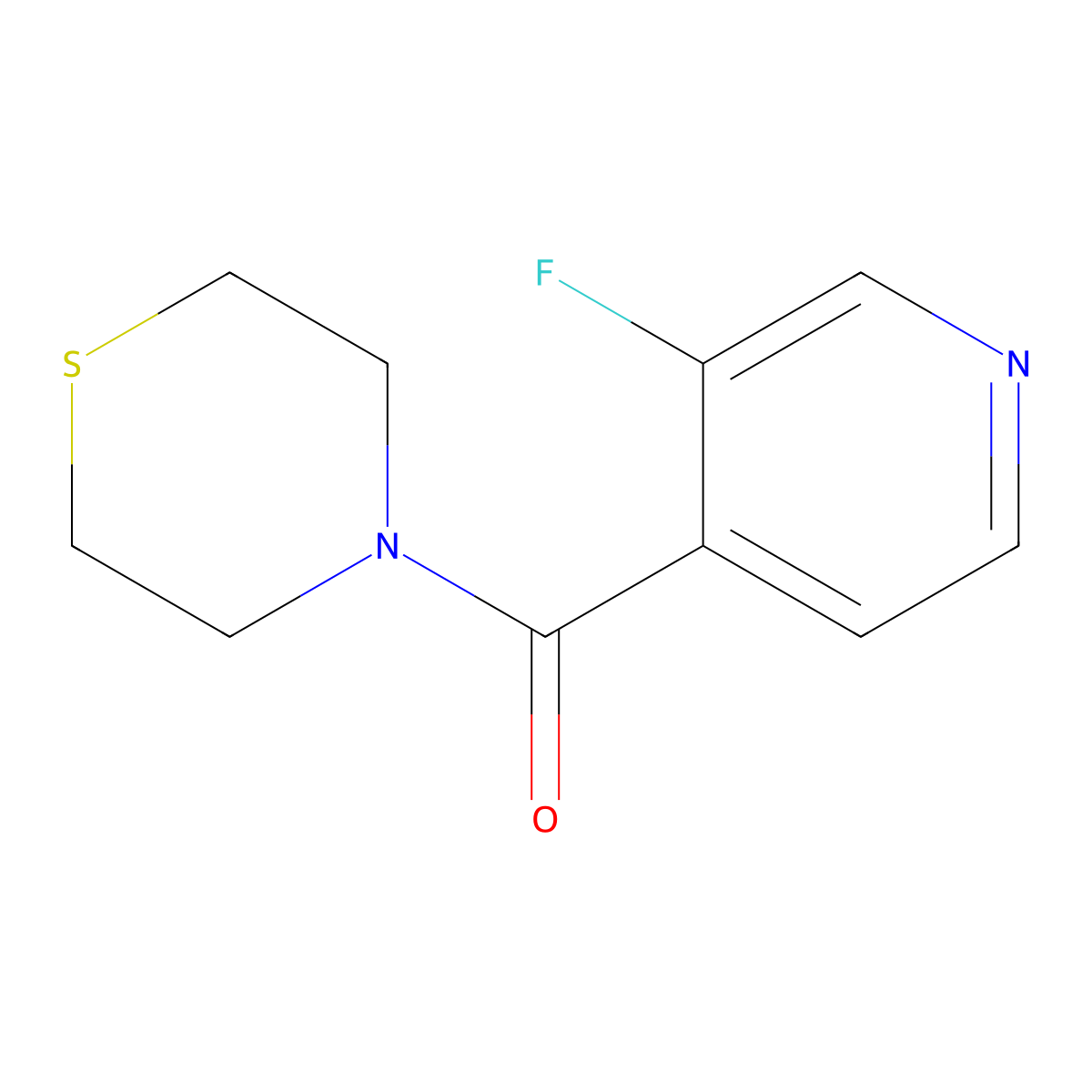(3-Fluoropyridin-4-yl)(thiomorpholino)methanone molecular structure, CAS 1600452-85-4