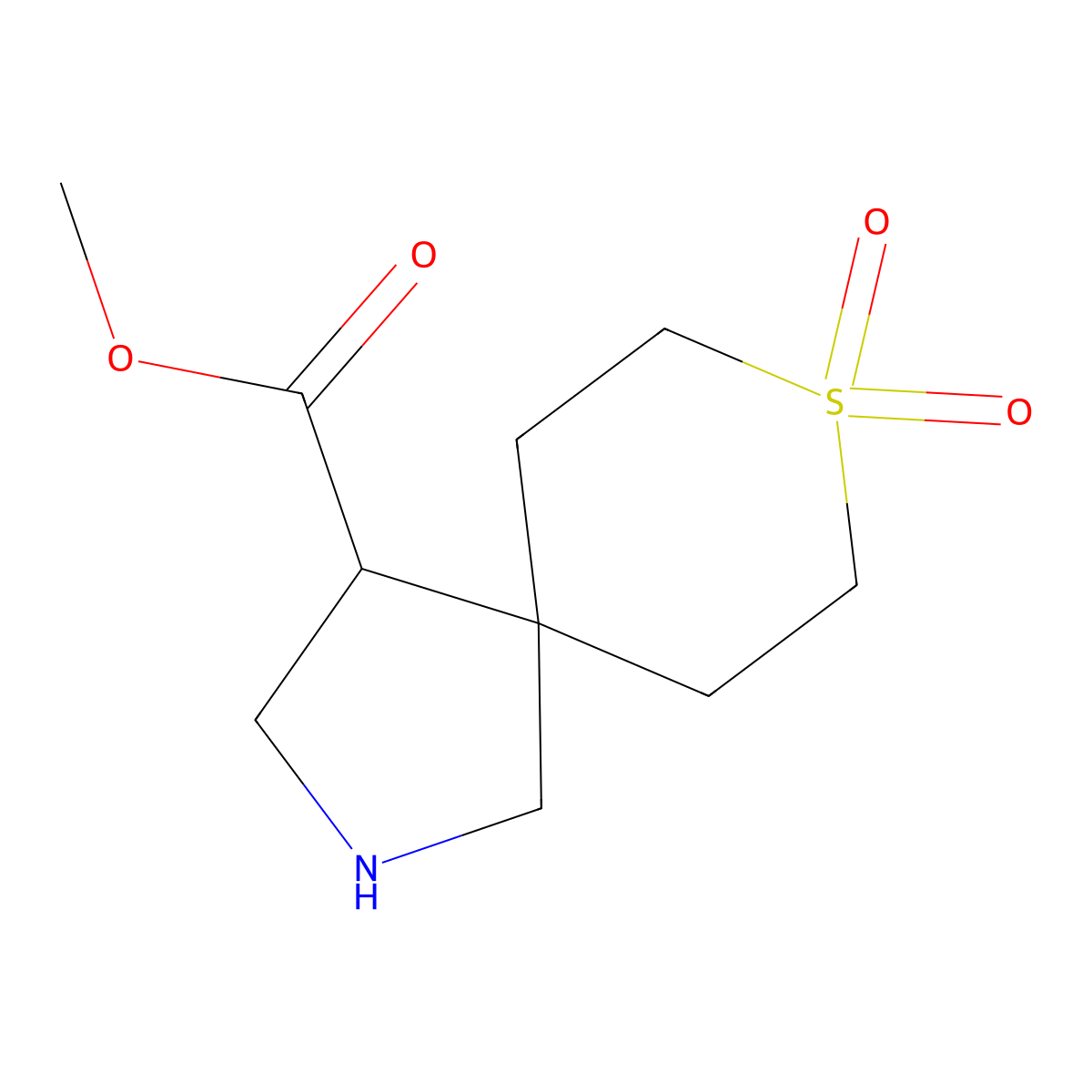 Methyl 8,8-dioxo-8lambda6-thia-2-azaspiro[4.5]decane-4-carboxylate molecular structure, CAS 1600466-55-4