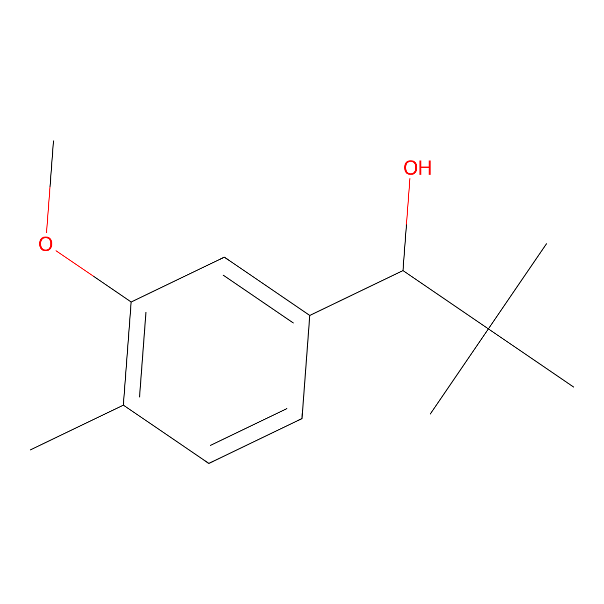 1-(3-Methoxy-4-methylphenyl)-2,2-dimethylpropan-1-ol molecular structure, CAS 1600468-45-8