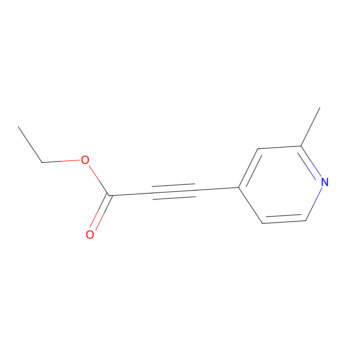 Ethyl 3-(2-methylpyridin-4-yl)prop-2-ynoate molecular structure, CAS 1600480-92-9