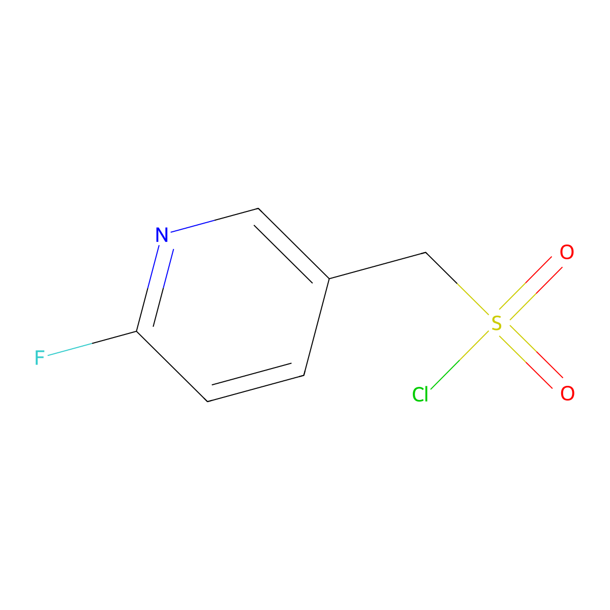 (6-Fluoropyridin-3-yl)methanesulfonyl chloride molecular structure, CAS 1600490-22-9