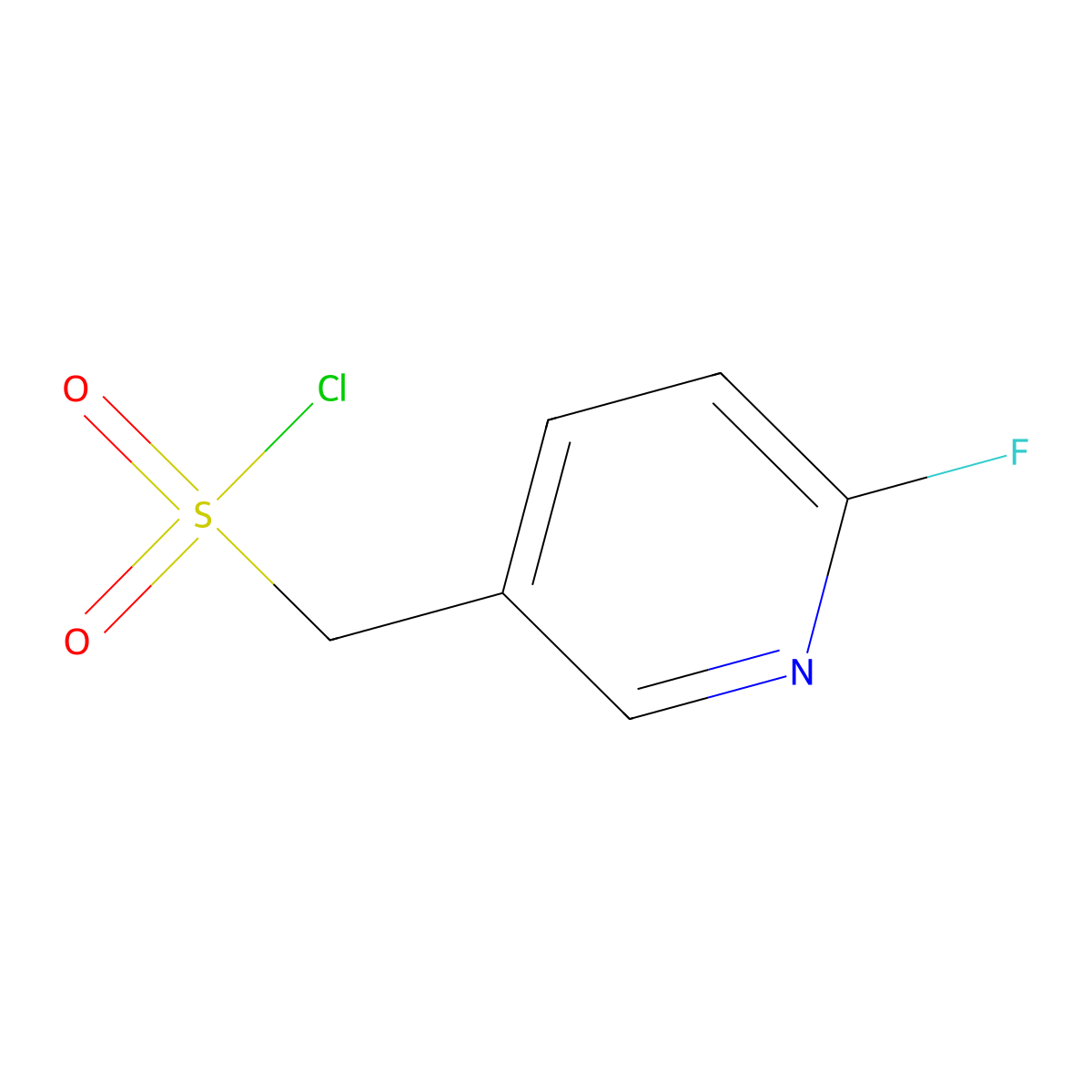 (6-Fluoropyridin-3-yl)methanesulfonyl chloride molecular structure, CAS 1600490-22-9