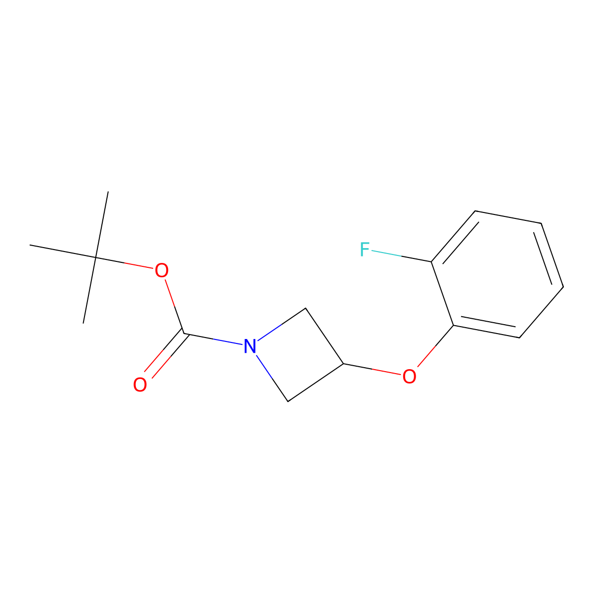 1,1-Dimethylethyl 3-(2-fluorophenoxy)-1-azetidinecarboxylate molecular structure, CAS 1600493-73-9