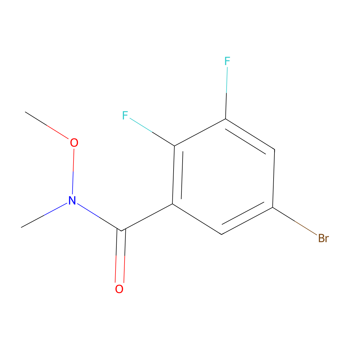 5-bromo-2,3-difluoro-N-methoxy-N-methylbenzamide molecular structure, CAS 1600511-62-3