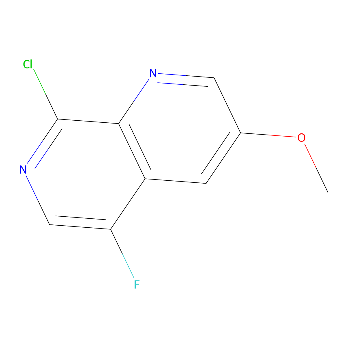 8-Chloro-5-fluoro-3-methoxy-1,7-naphthyridine molecular structure, CAS 1600511-84-9