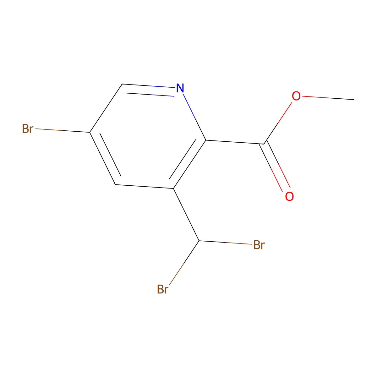Methyl 5-bromo-3-(dibromomethyl)picolinate molecular structure, CAS 1600512-58-0