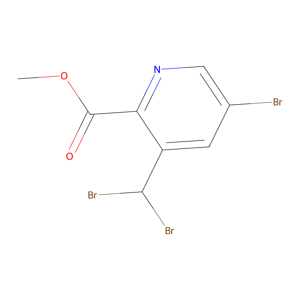 Methyl 5-bromo-3-(dibromomethyl)picolinate molecular structure, CAS 1600512-58-0
