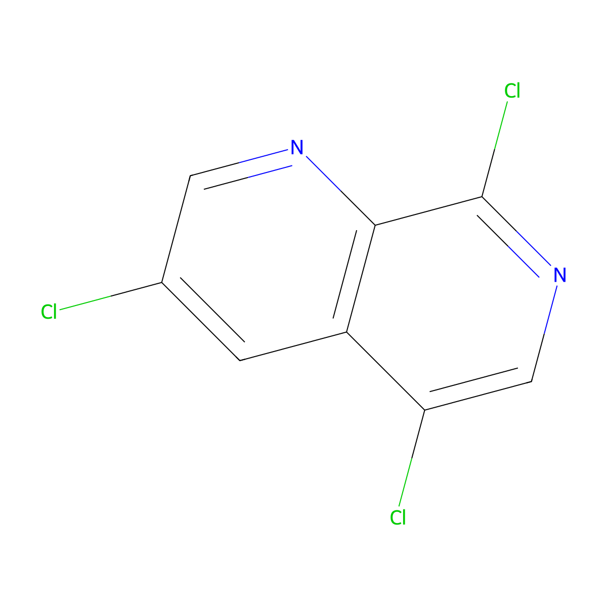 3,5,8-Trichloro-1,7-naphthyridine molecular structure, CAS 1600512-94-4