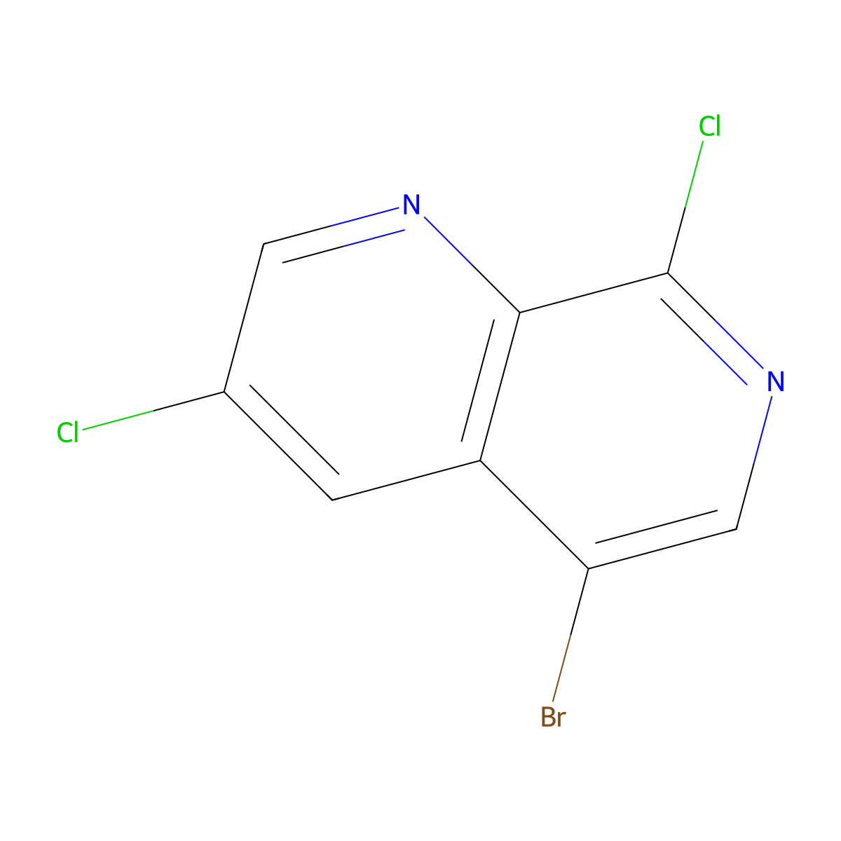 5-Bromo-3,8-dichloro-1,7-naphthyridine molecular structure, CAS 1600513-24-3