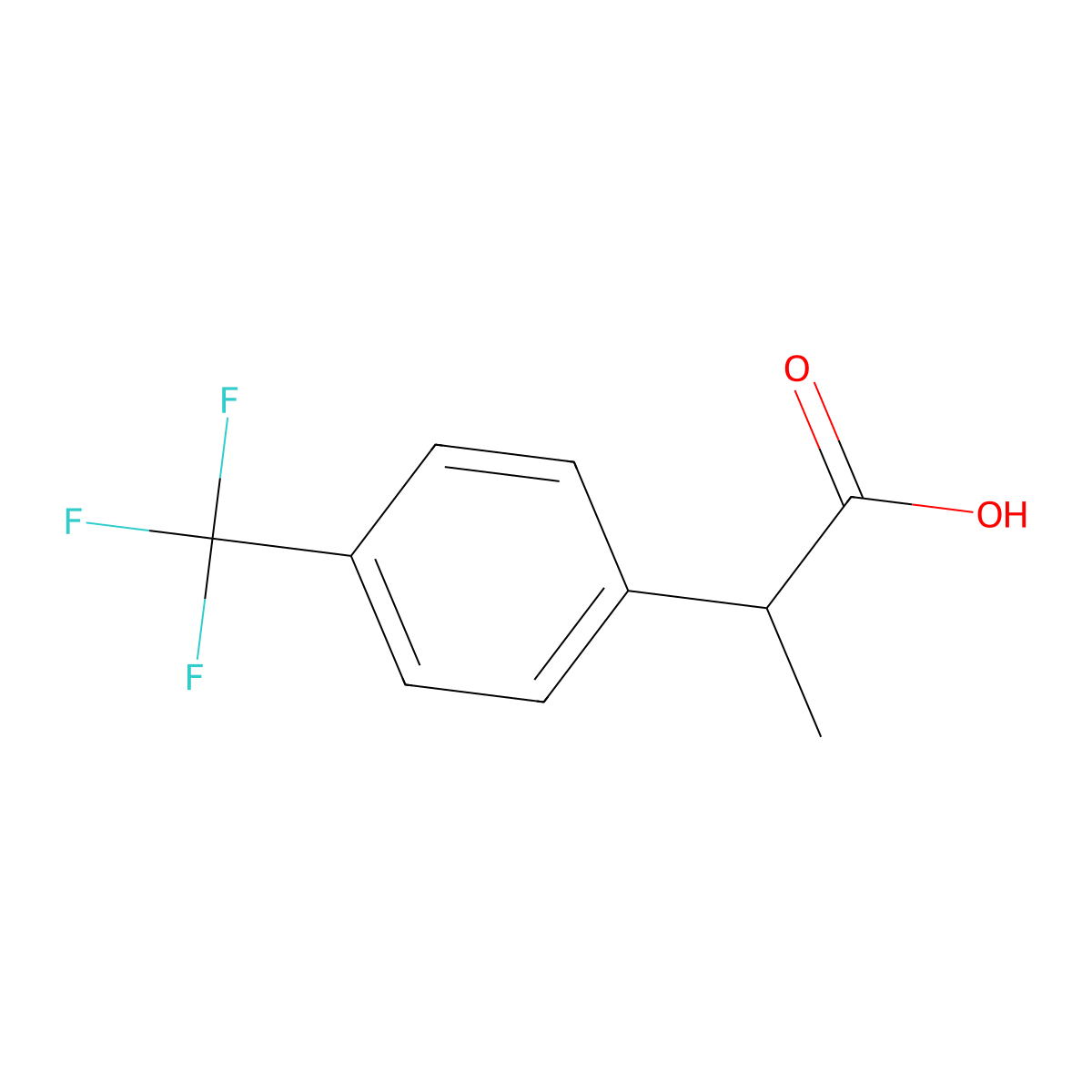 (2S)-2-[4-(trifluoromethyl)phenyl]propanoic acid molecular structure, CAS 1600519-19-4