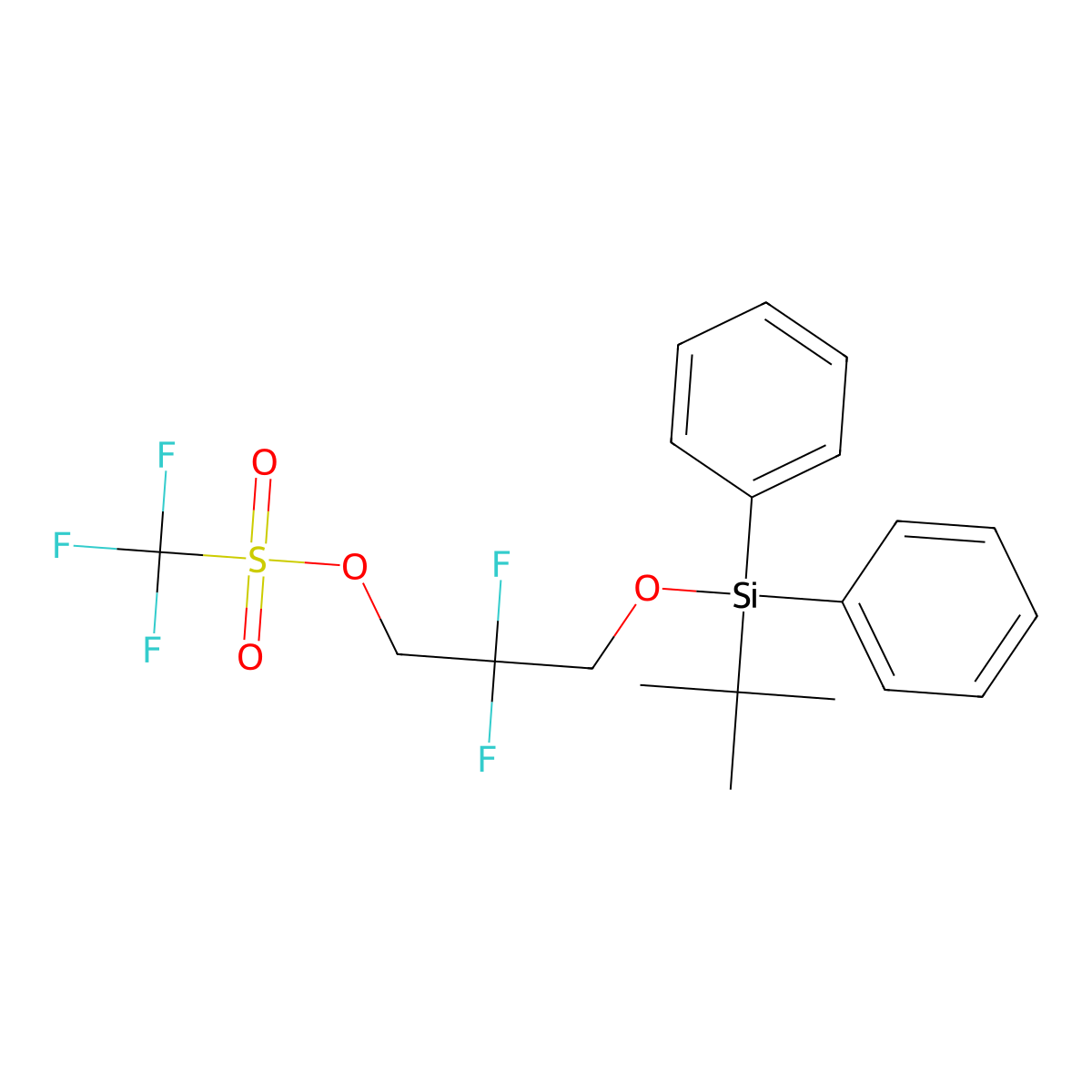 3-((Tert-butyldiphenylsilyl)oxy)-2,2-difluoropropyl trifluoromethanesulfonate molecular structure, CAS 160052-43-7