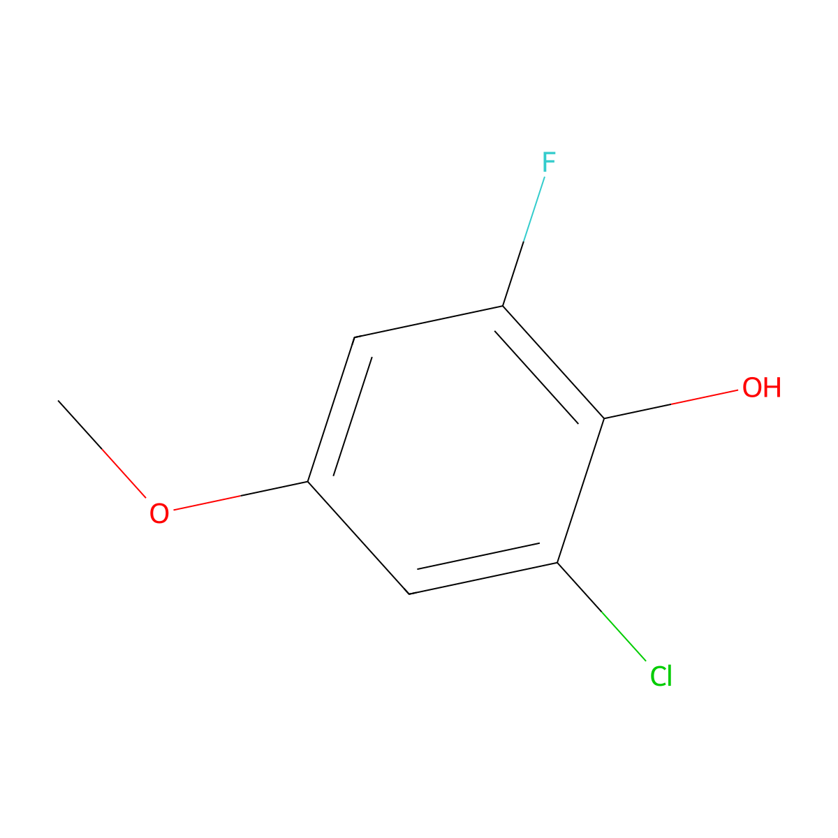 2-Chloro-6-fluoro-4-methoxyphenol molecular structure, CAS 1600530-25-3