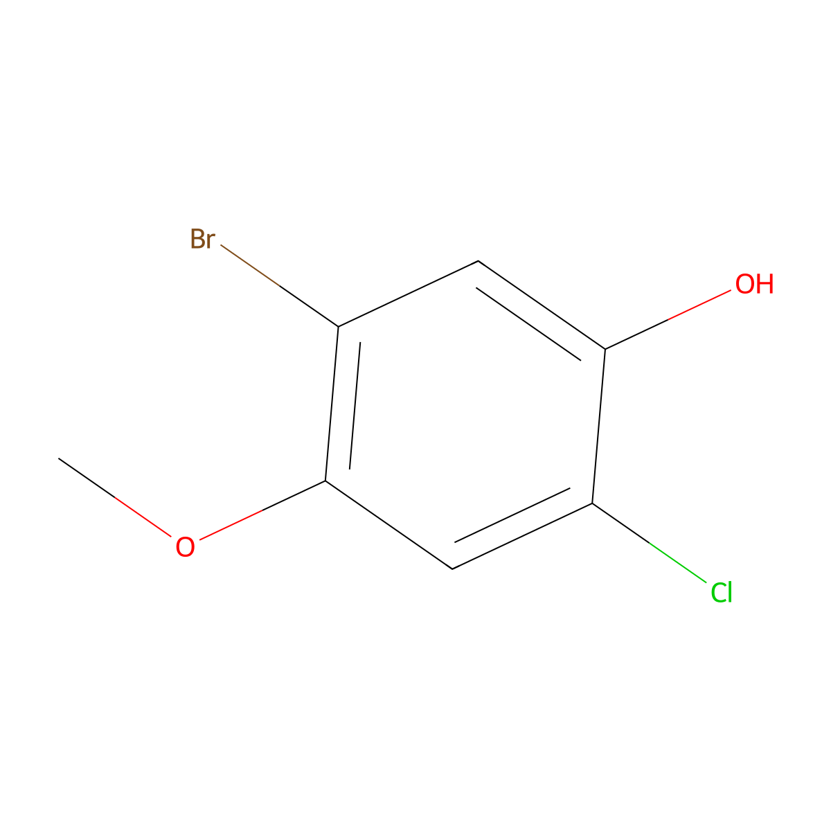 5-Bromo-2-chloro-4-methoxyphenol molecular structure, CAS 1600530-29-7