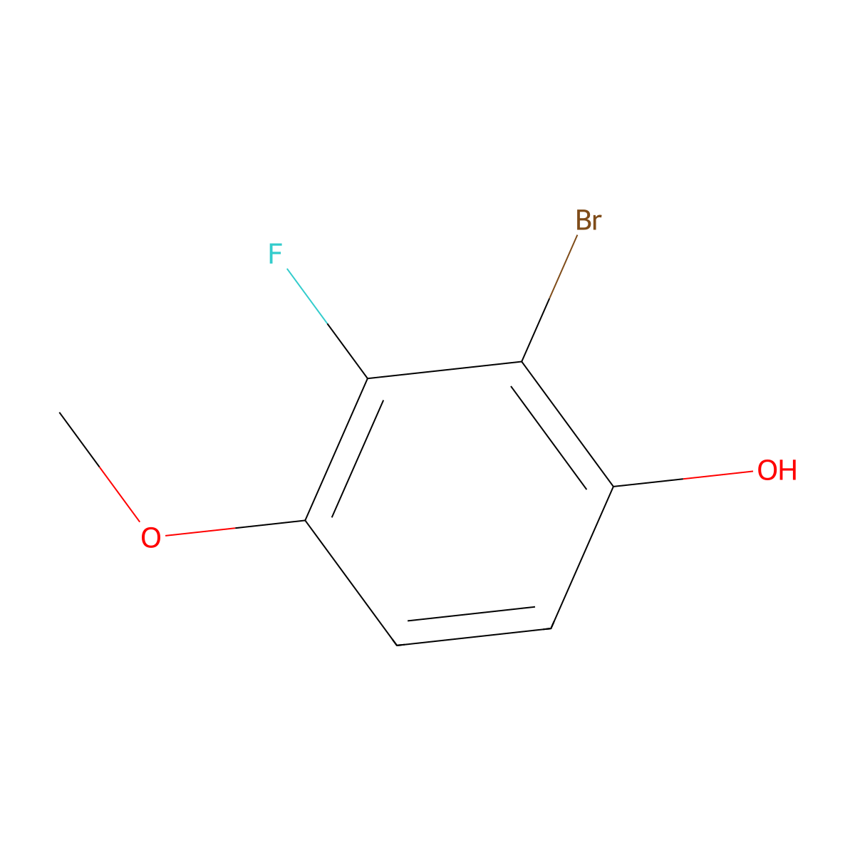 2-Bromo-3-fluoro-4-methoxyphenol molecular structure, CAS 1600530-43-5