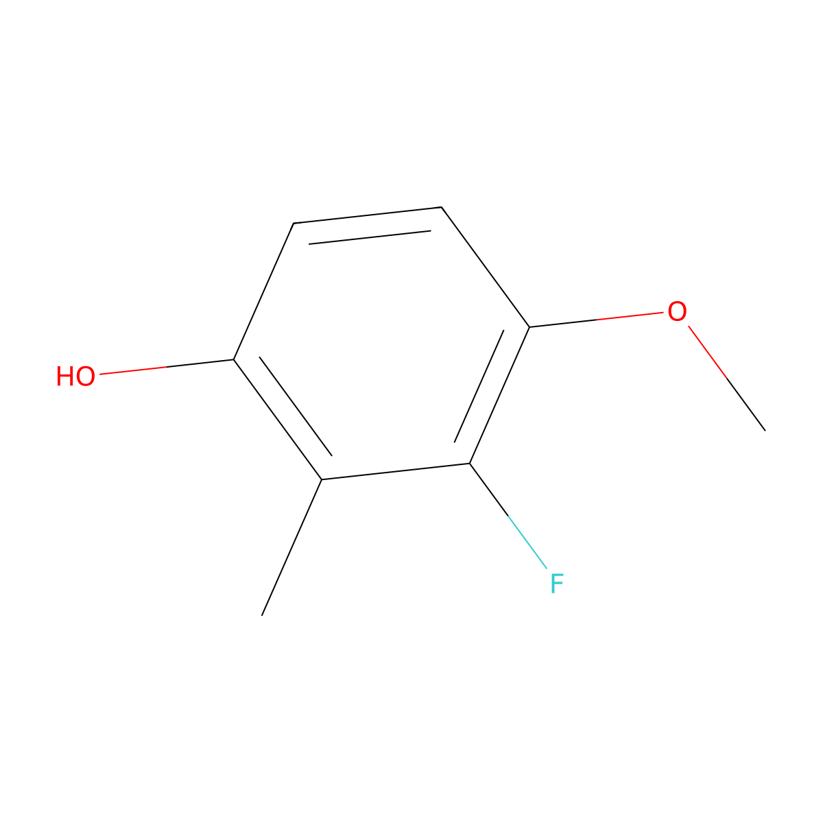3-Fluoro-4-methoxy-2-methylphenol molecular structure, CAS 1600530-45-7