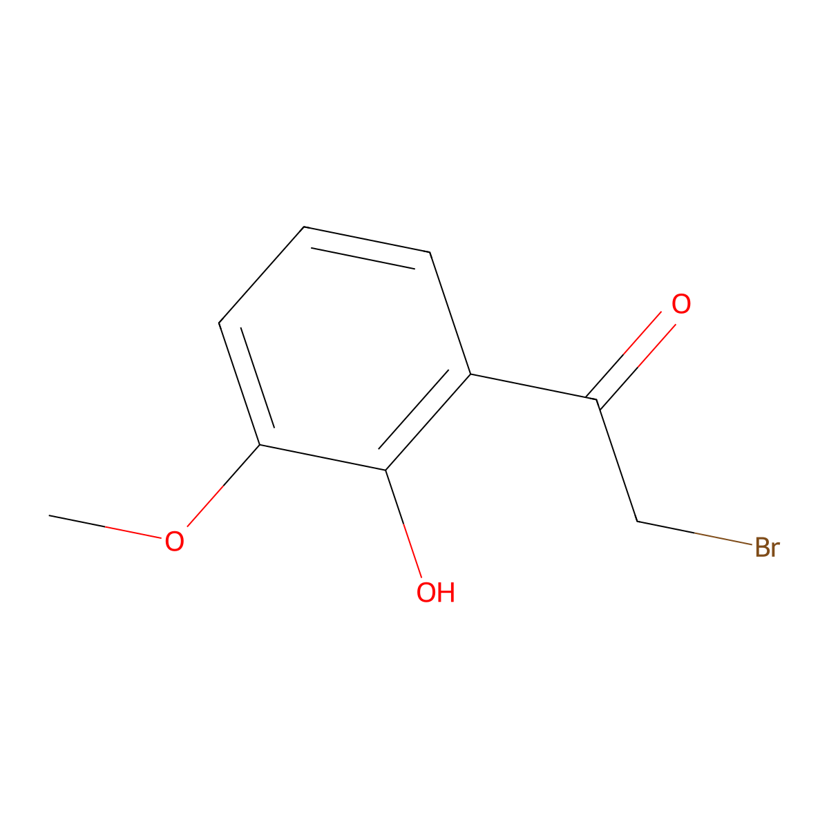 2-Bromo-1-(2-hydroxy-3-methoxy-phenyl)-ethanone molecular structure, CAS 1600533-09-2