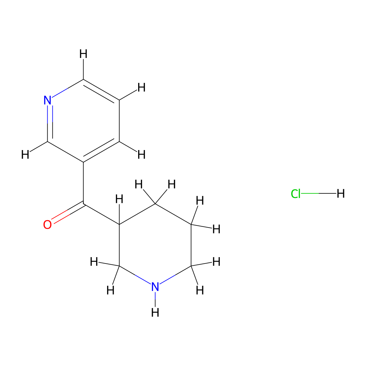 3-[(Piperidin-3-yl)carbonyl]pyridine hydrochloride molecular structure, CAS 1600563-01-6