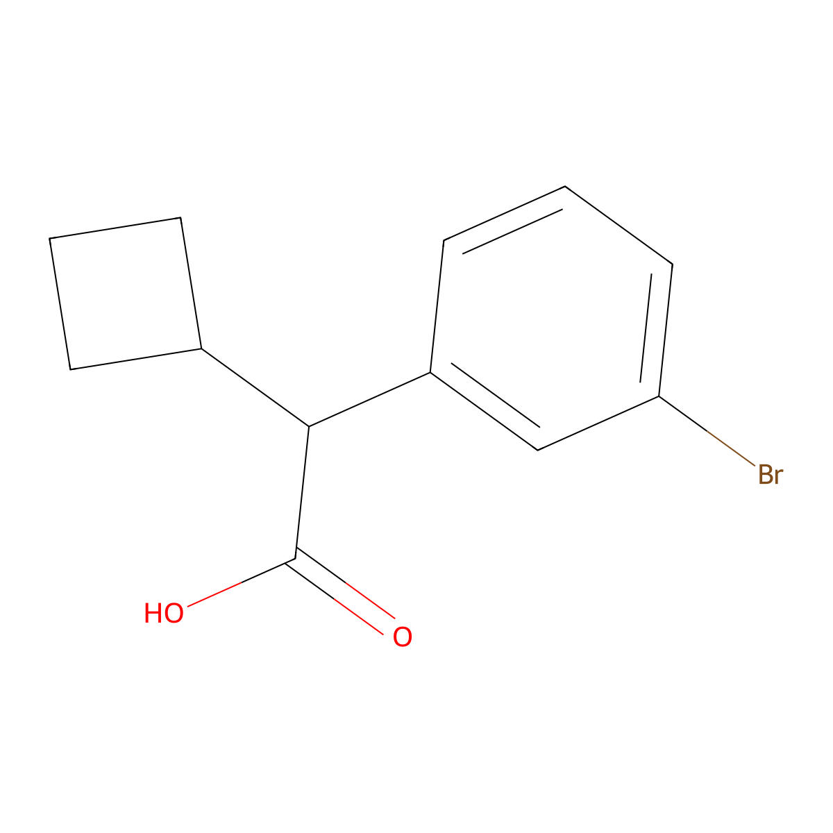 2-(3-Bromophenyl)-2-cyclobutylacetic acid molecular structure, CAS 1600584-25-5
