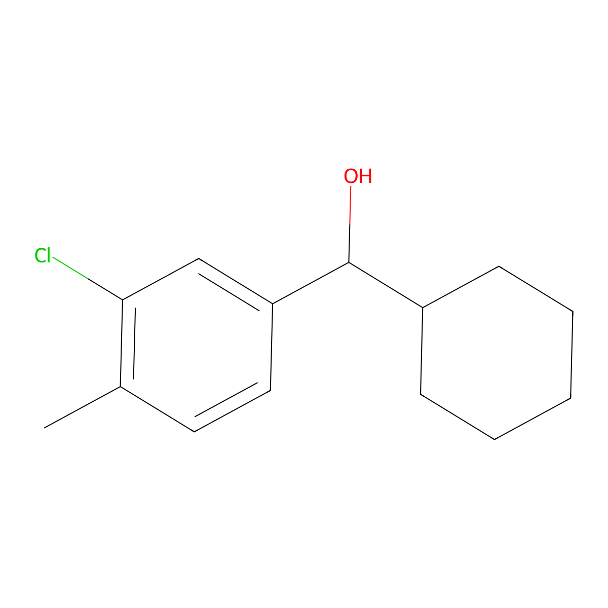 3-Chloro-alpha-cyclohexyl-4-methylbenZenemethanol molecular structure, CAS 1600589-30-7