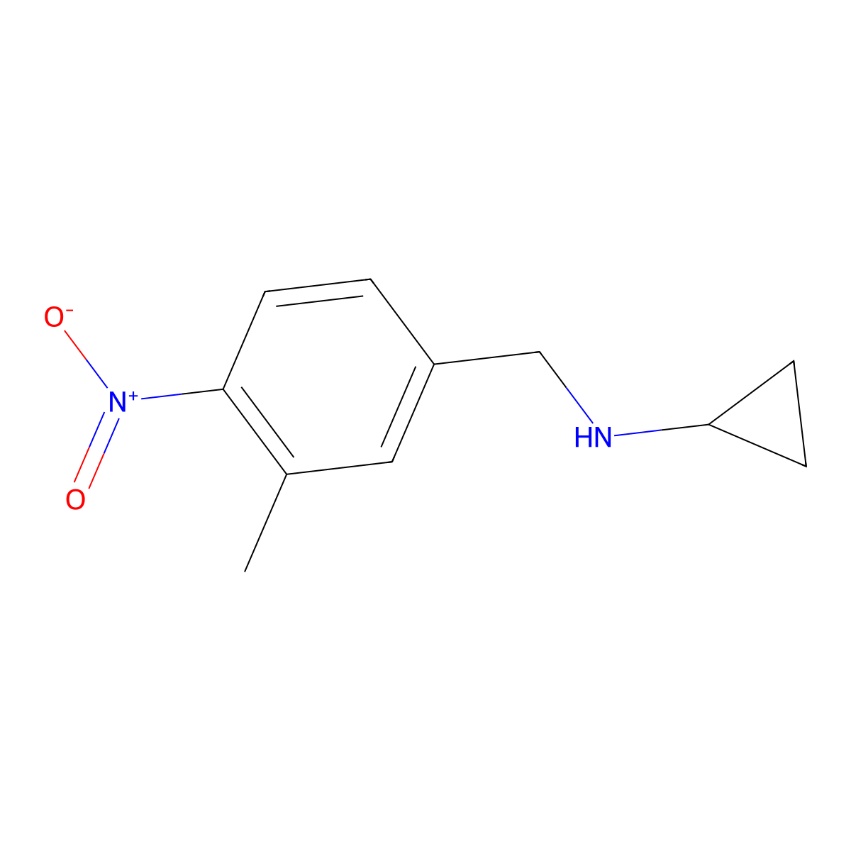 N-(3-Methyl-4-nitrobenzyl)cyclopropanamine molecular structure, CAS 1600589-42-1