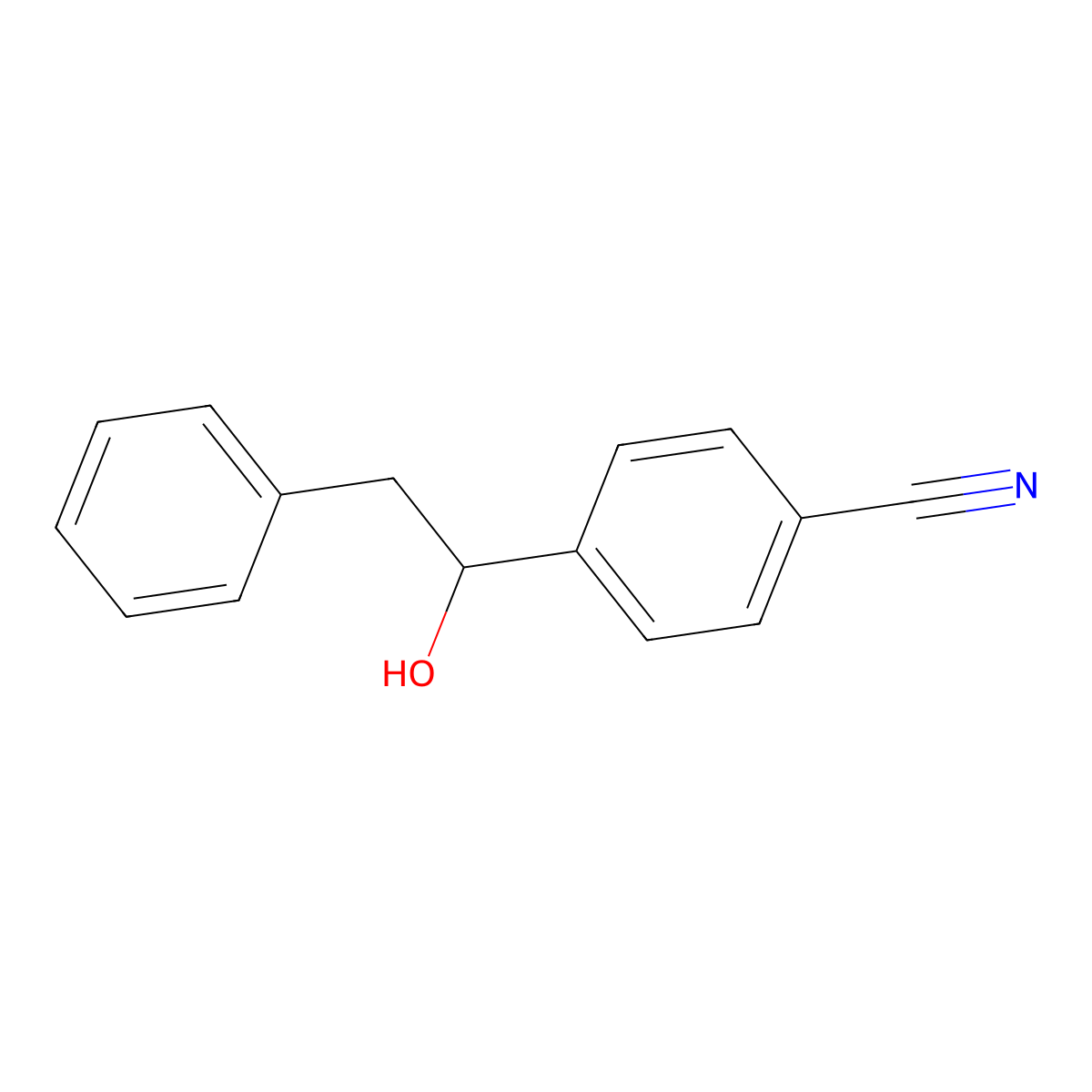 Benzonitrile, 4-(1-hydroxy-2-phenylethyl)- molecular structure, CAS 160059-08-5